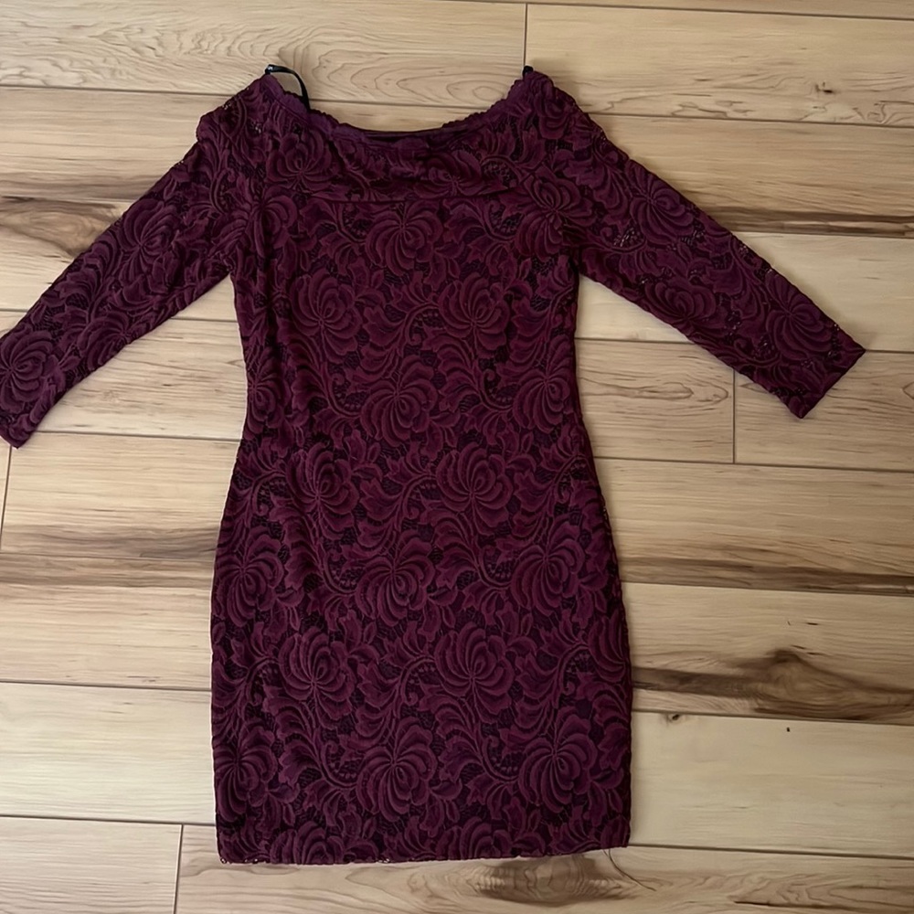 Burgundy lace dress